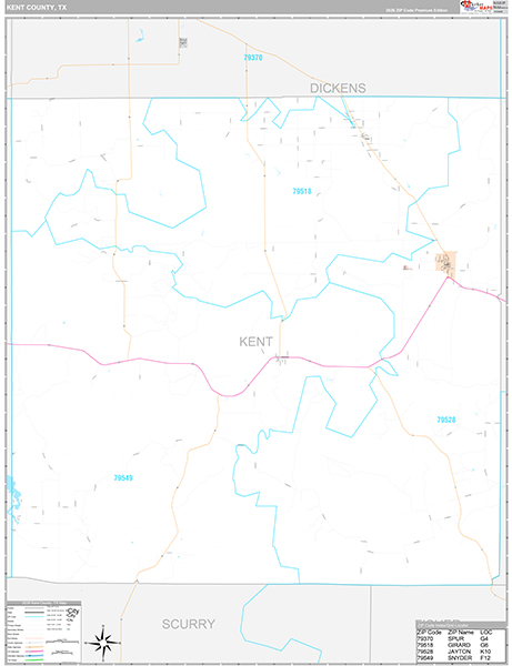 Kent County, TX Zip Code Map