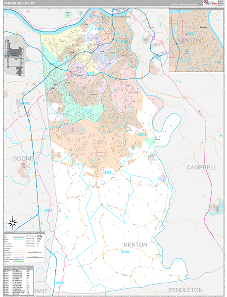 Kenton County, KY Zip Code Map