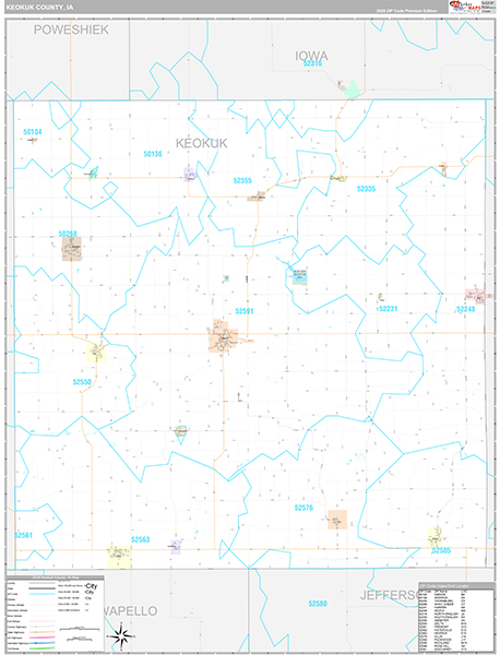 Keokuk County, IA Wall Map