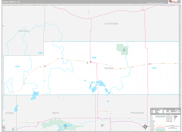 Kiowa County, CO Zip Code Map