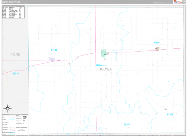 Kiowa County Digital Map Premium Style