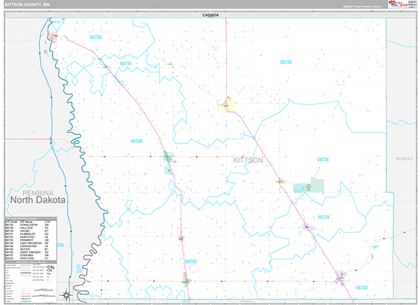 Kittson County, MN Wall Map