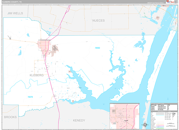 Kleberg County, TX Zip Code Map