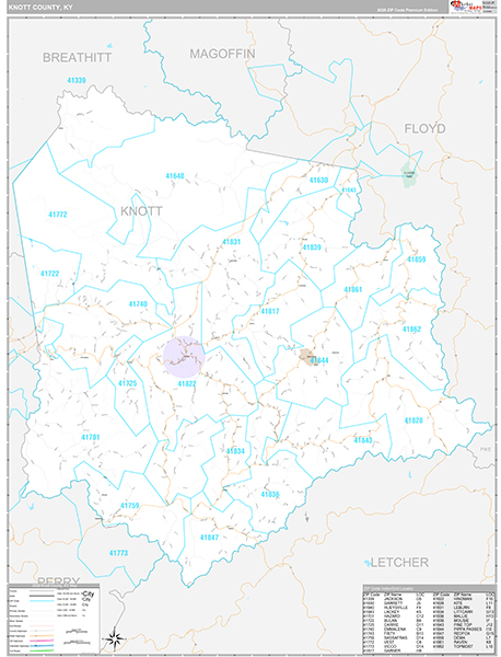 Knott County, KY Zip Code Map