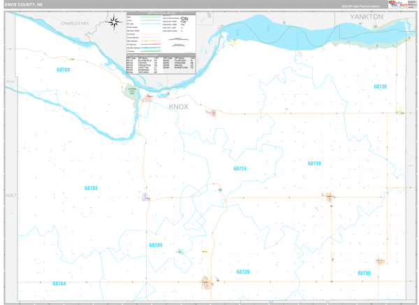 Knox County, NE Carrier Route Wall Map