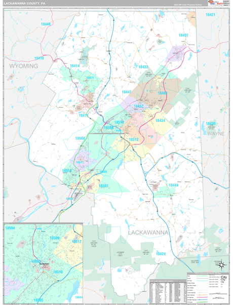Lackawanna County Digital Map Premium Style