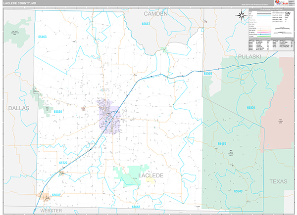 Laclede County, MO Map Premium Style