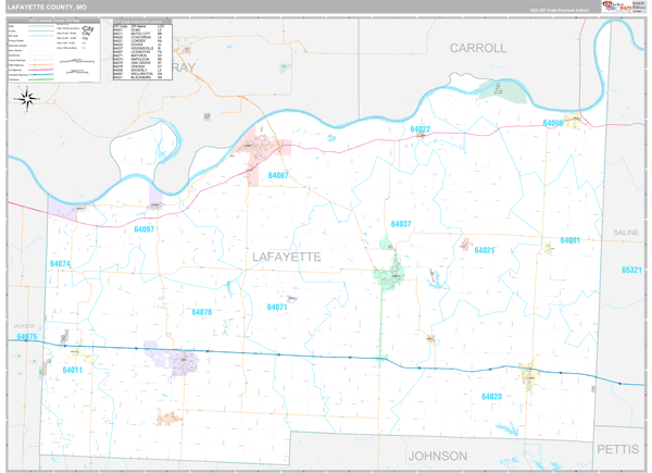 Lafayette County, MO Wall Map