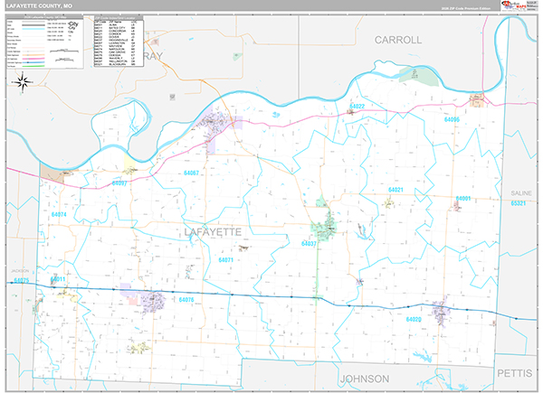 Lafayette County, MO Wall Map