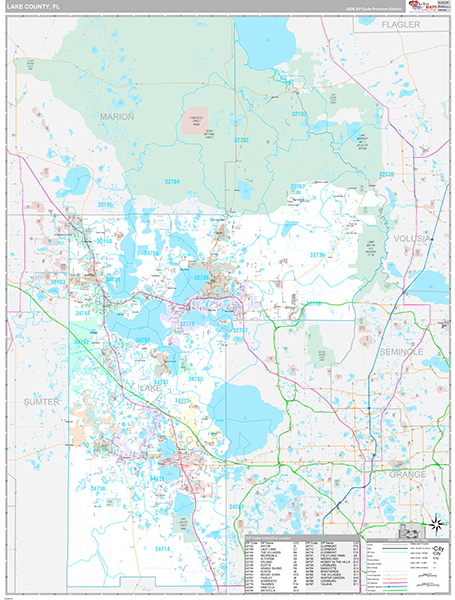 Lake County, FL Wall Map