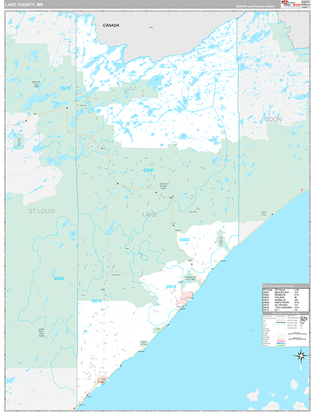 Lake County, MN Wall Map
