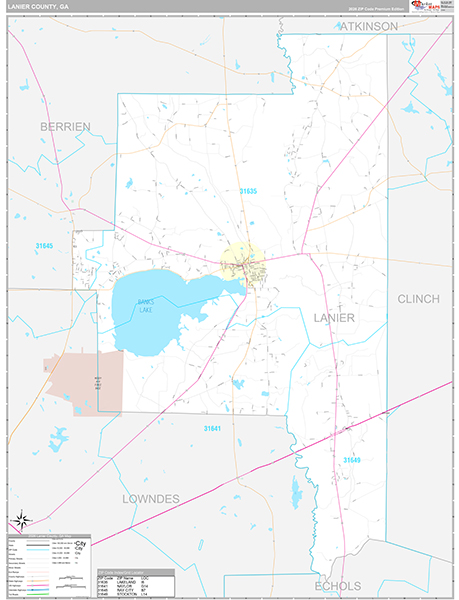 Lanier County, GA Zip Code Map