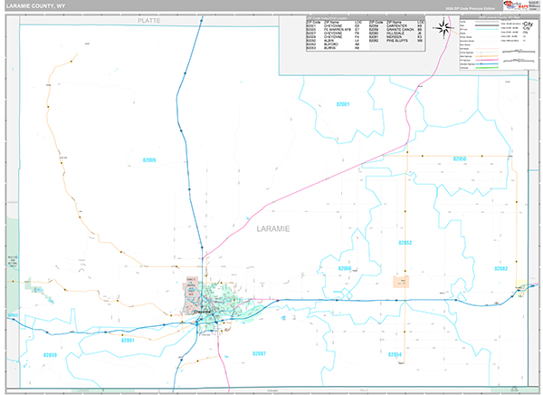 Laramie County, WY Zip Code Map