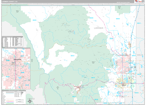 Larimer County, CO Zip Code Map