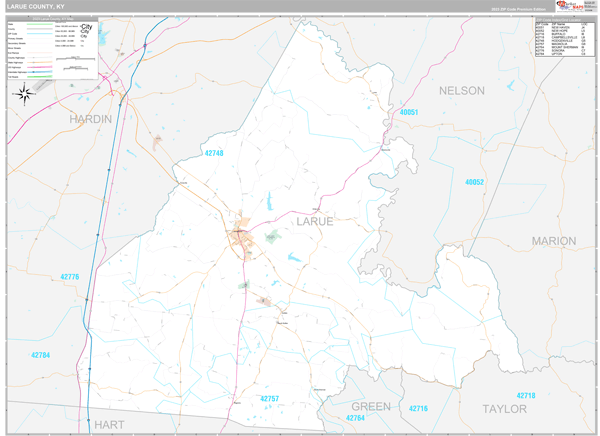 Larue County, KY Wall Map