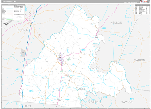 Larue County, KY Wall Map