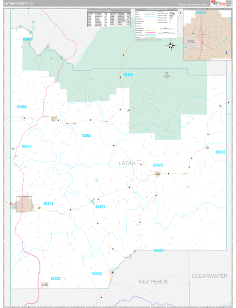 Latah County Digital Map Premium Style