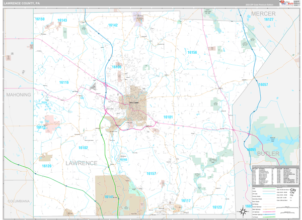 Lawrence County Digital Map Premium Style