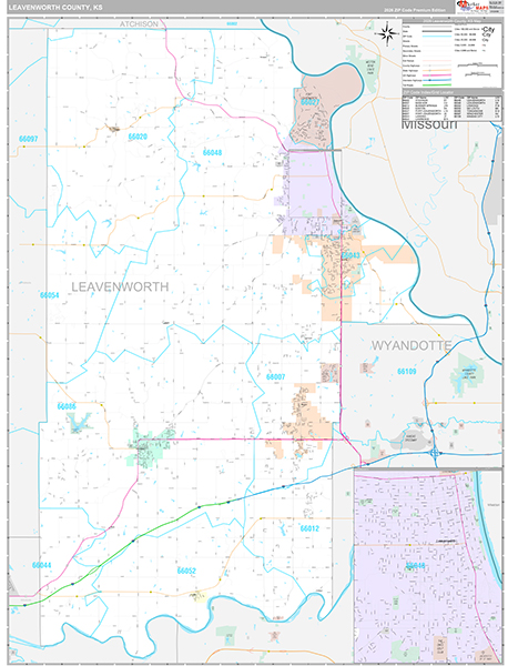 Leavenworth County, KS Zip Code Map