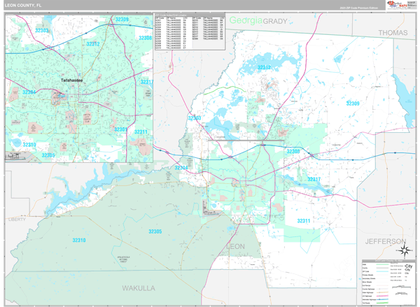 Leon County, FL Zip Code Map