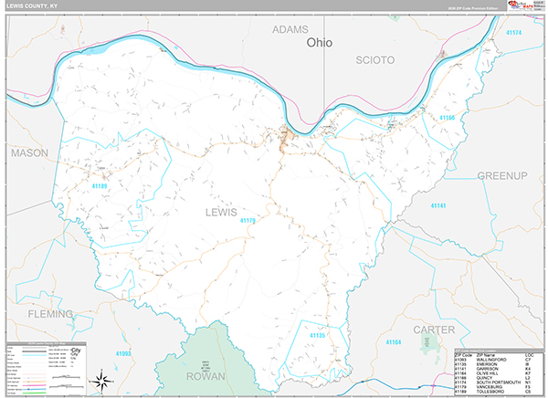 Lewis County, KY Wall Map