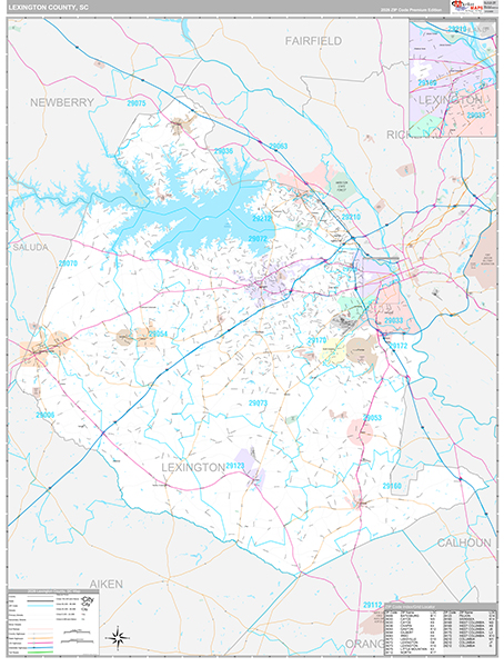 Lexington County, SC Wall Map