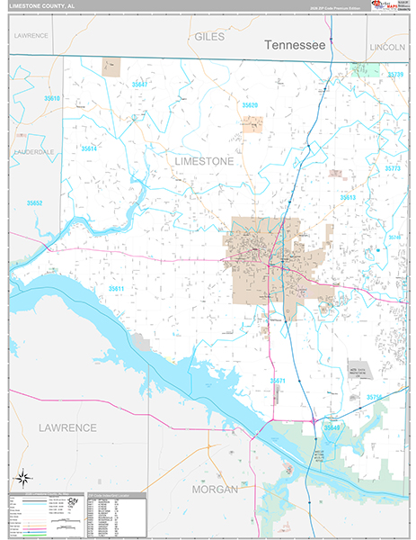 Limestone County, AL Zip Code Map