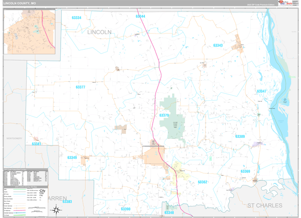 Lincoln County, MO Zip Code Map