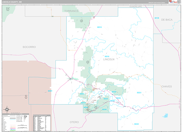 Lincoln County, NM Zip Code Map