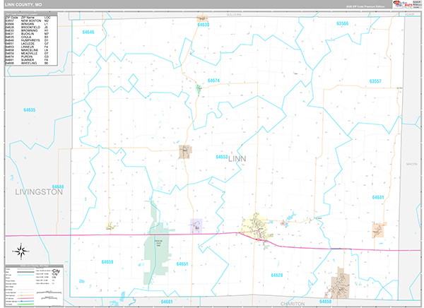 Linn County, MO Map Premium Style