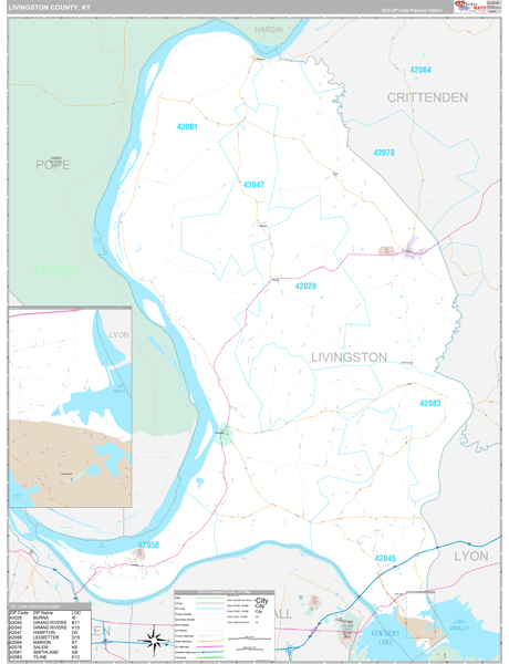 Livingston County, KY Wall Map