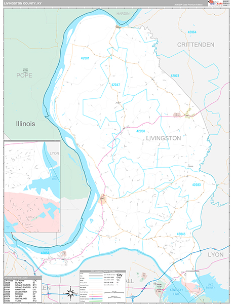 Livingston County, KY Zip Code Map