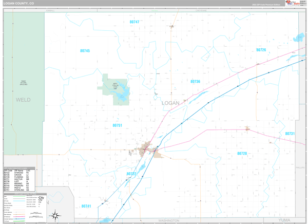 Logan County, CO Wall Map