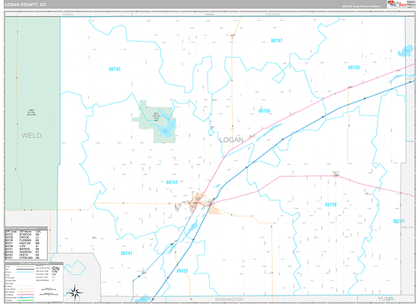 Logan County, CO Zip Code Map