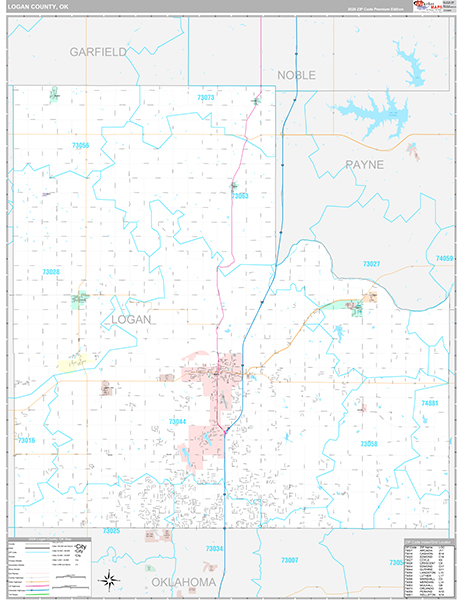 Logan County, OK Wall Map