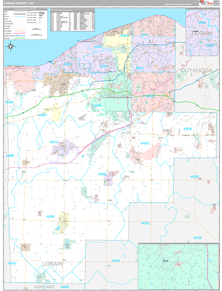 Lorain County, OH Zip Code Map