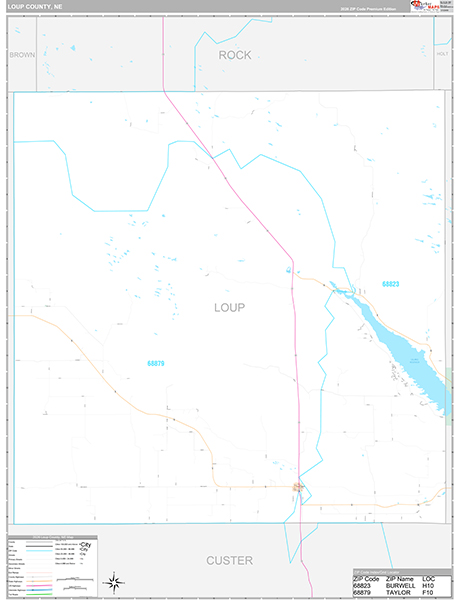Loup County, NE Zip Code Map