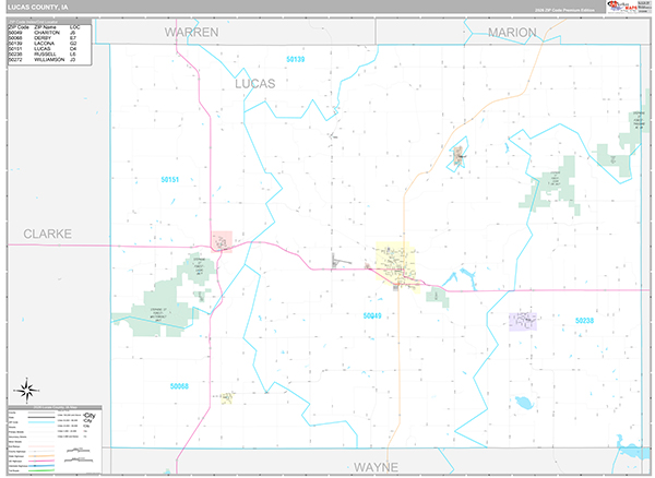 Lucas County, IA Wall Map