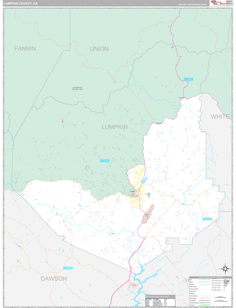 Lumpkin County, GA Wall Map