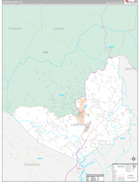 Lumpkin County, GA Zip Code Map