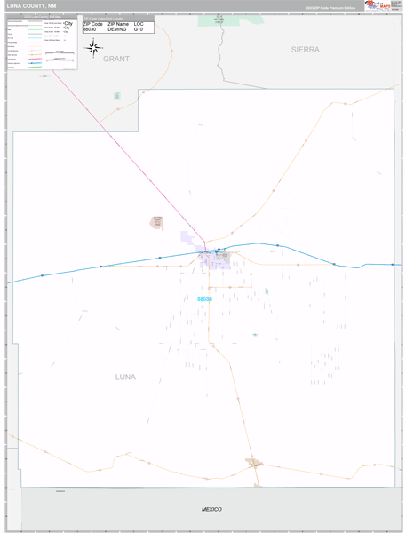 Luna County, NM Zip Code Map