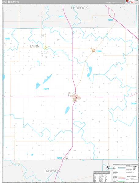 Lynn County, TX Zip Code Map