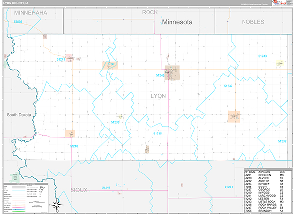 Lyon County, IA Wall Map