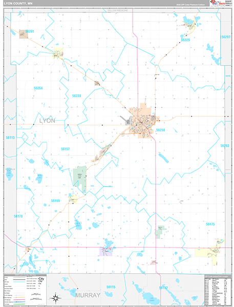 Lyon County, MN Wall Map