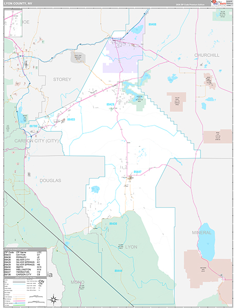 Lyon County, NV Wall Map