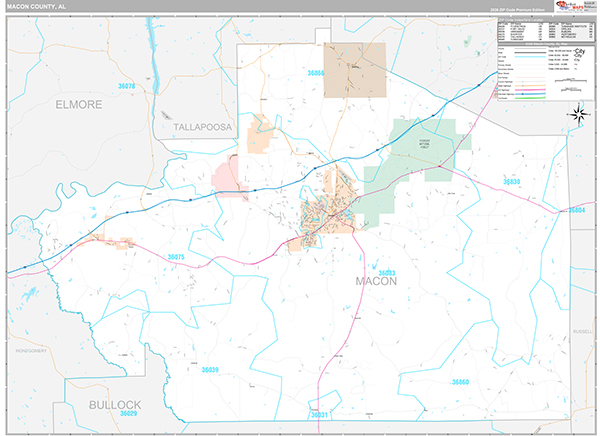 Macon County, AL Zip Code Map