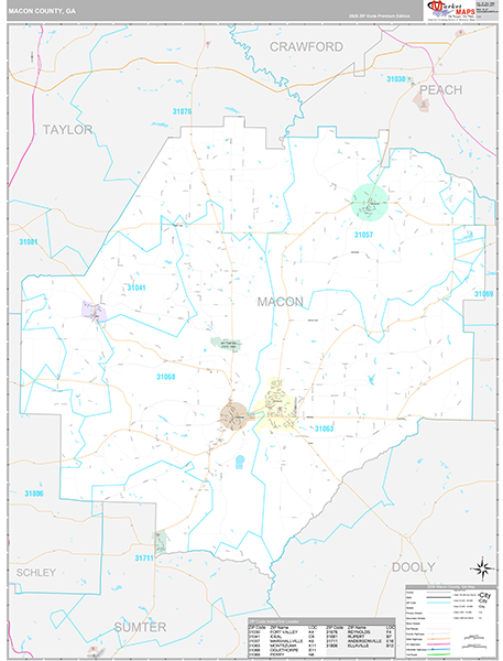 Macon County, GA Zip Code Map