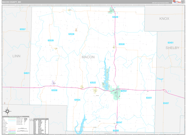 Macon County, MO Wall Map