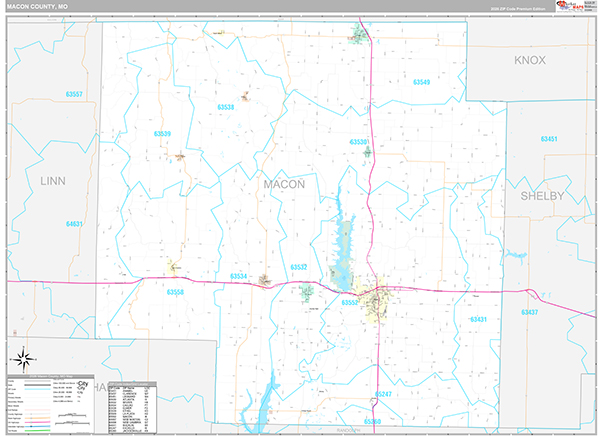 Macon County, MO Map Premium Style