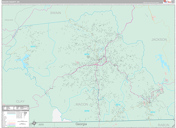 Macon County, NC Wall Map